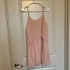BCBgeneration pink blush pleated tiered spaghetti strap loose dress